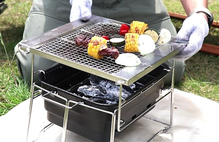 【スリーアール】おりたたみBBQグリル おこのび 3R-BBQ01BK