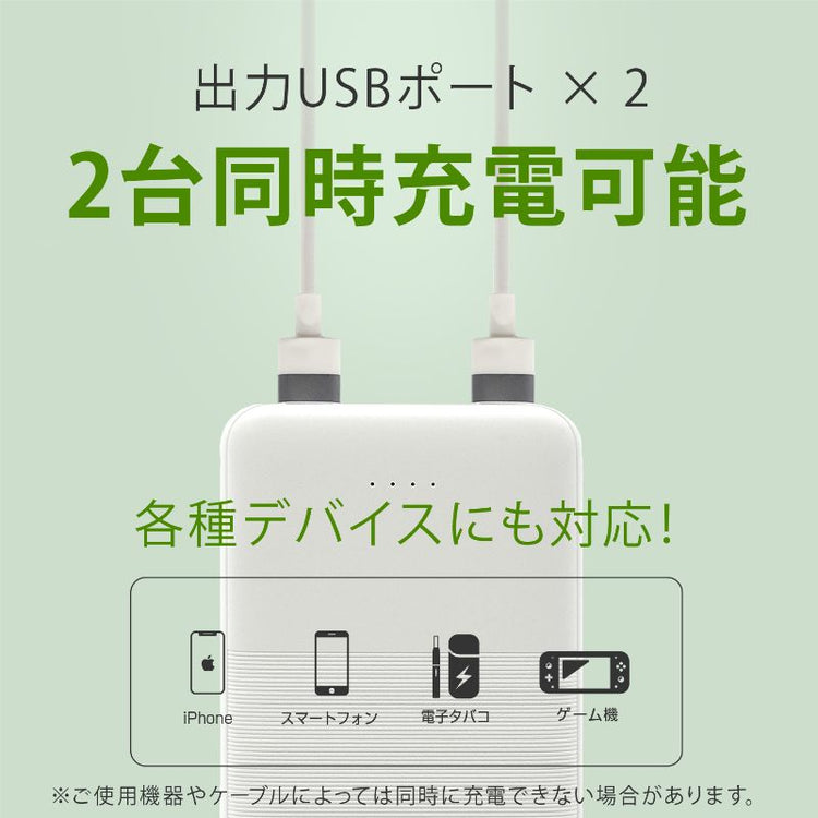 【Tuna】5000mAh 薄型・軽量モバイルバッテリー PSE取得済み 白(GWP-5A221WT)/黒(GWP-5A221BT)
