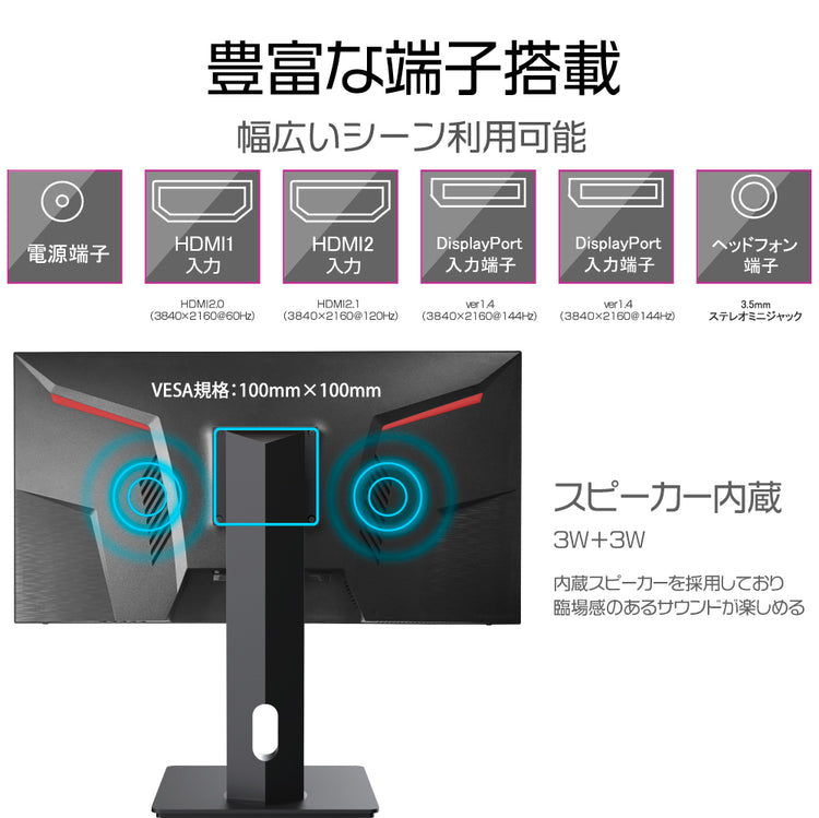 【WIS】28インチ HDMI2.1対応ゲーミングモニター AI-HKG28