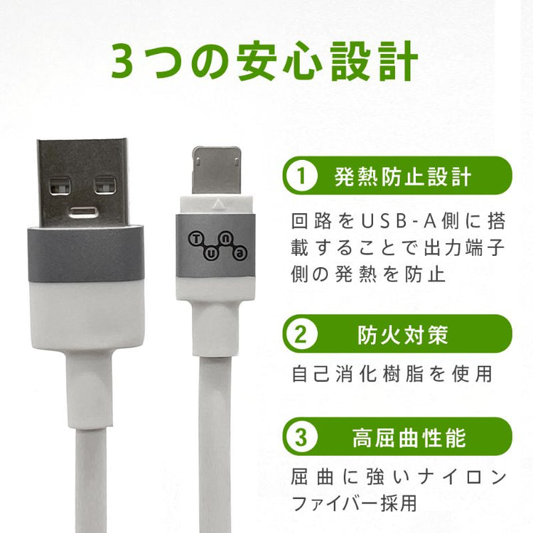 【Tuna】 1本2役 For iPhone & For MicroB 対応充電・データ転送ケーブル 1m GWC-1AM52121D