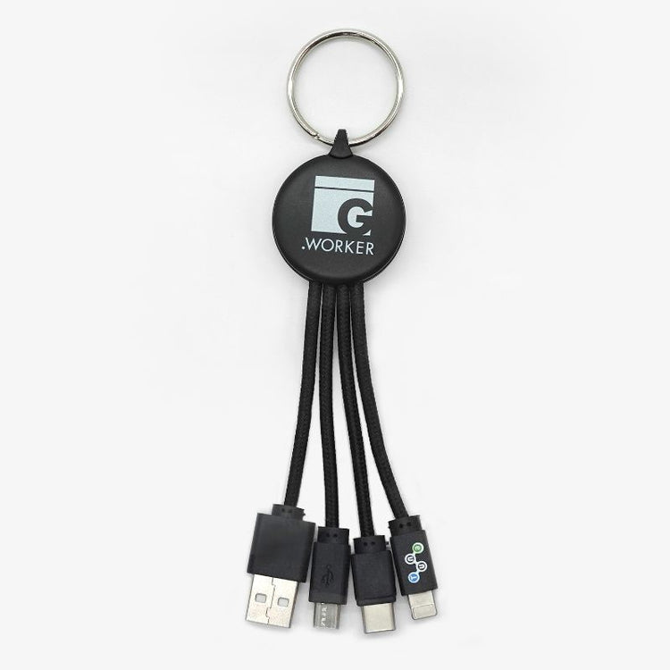 【Tuna】持ち運びに便利!1本3役どんなときも充電キーホルダー GWC-3K