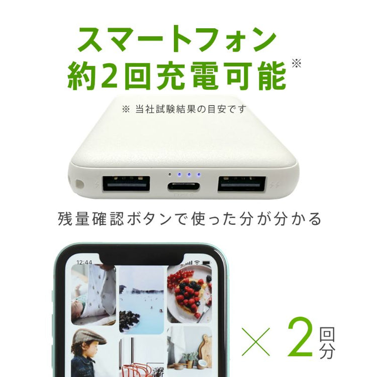【Tuna】5000mAh 薄型・軽量モバイルバッテリー PSE取得済み 2020年モデル GWP-5A221