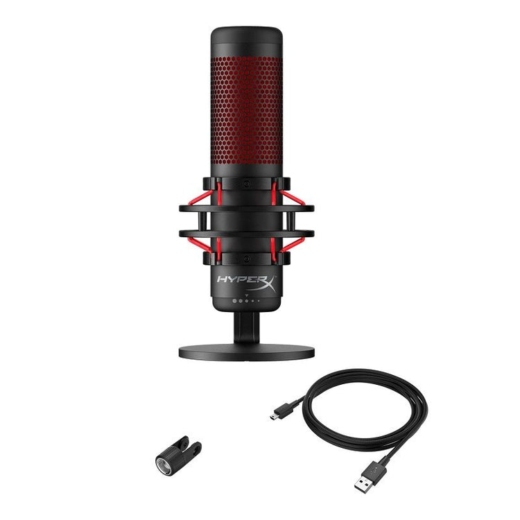 【HyperX】QuadCast USB コンデンサー ゲーミング マイクロフォン 4P5P6AA