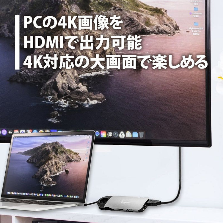 【PRINCETON】Digizo 10in1 PD対応 Type-C ドッキングステーション シルバー PD3.0 PD60W対応 PUD-CDOC10