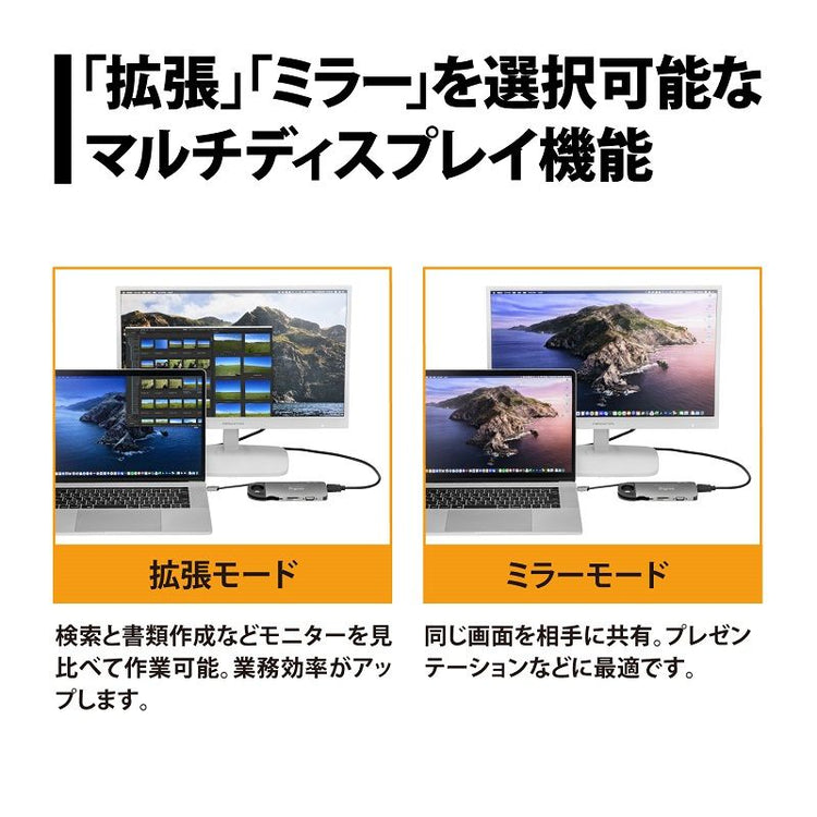 【PRINCETON】Digizo 10in1 PD対応 Type-C ドッキングステーション シルバー PD3.0 PD60W対応 PUD-CDOC10